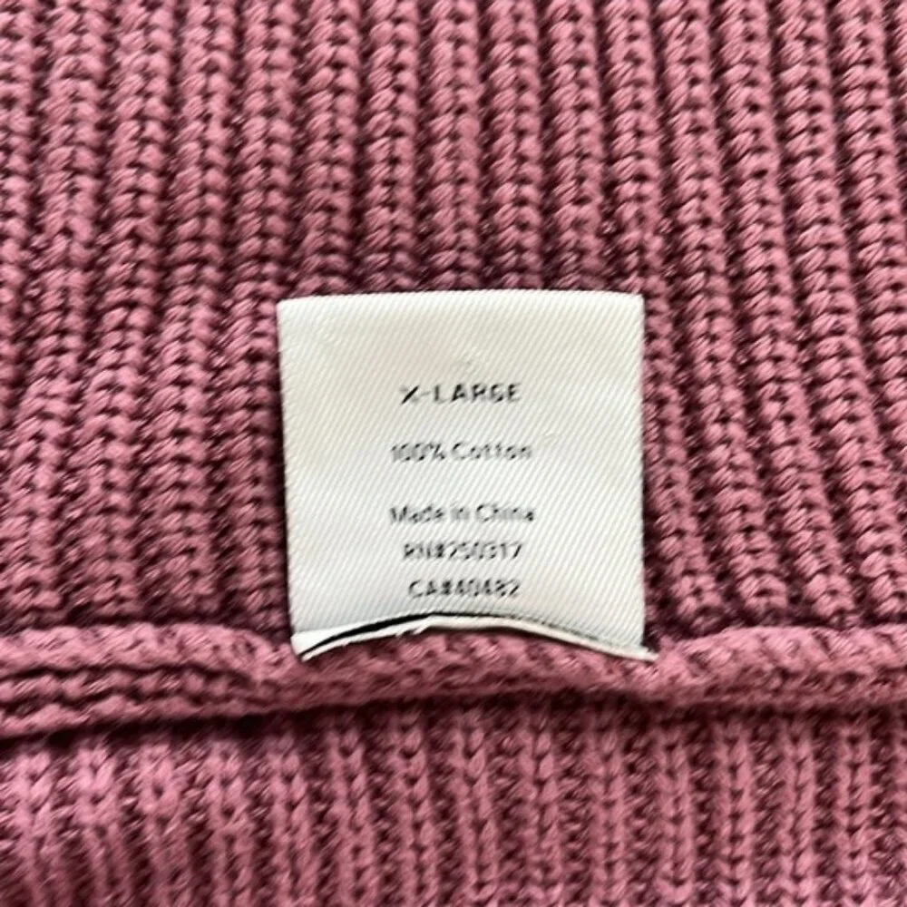 Varley Mentone Half Zip Sweater Mauve Chunky Knit Cotton Athleisure Pullover XL - Picture 13 of 13